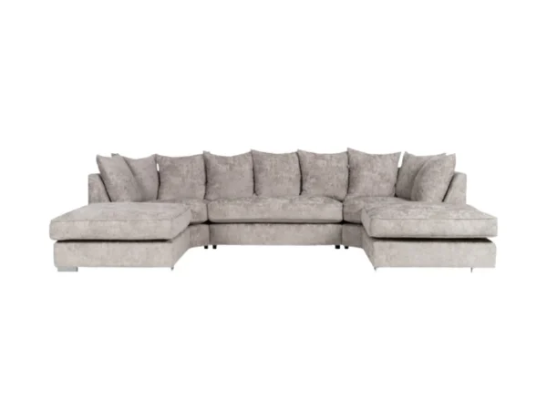 London U Shape Sofa Soft Chenille Truffle2