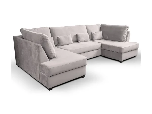 Meridian U Shape Sofa Bed with Storage in Plush Velvet USSS4