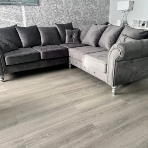 Olympia Double Corner Sofa Plush Velvet Grey USSS1