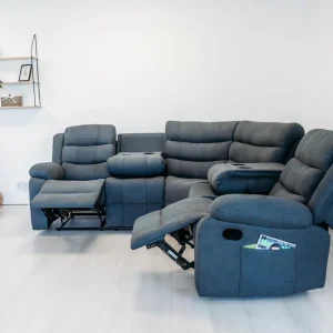 Sorrento Corner Recliner Sofa in Grey Fabric TFV