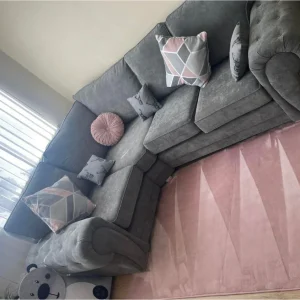 Vegas Corner Sofa 4 Seater Left Hand Full Back Grey USSSe4