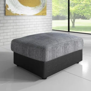 Logan Jumbo Footstool Black Grey TFV