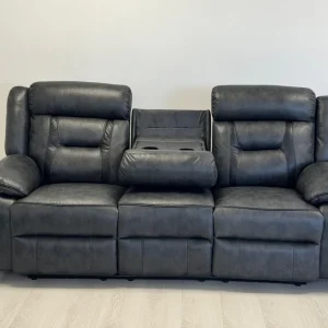 Nova 3 Seater Electric Recliner Sofa in Grey Aire Leather