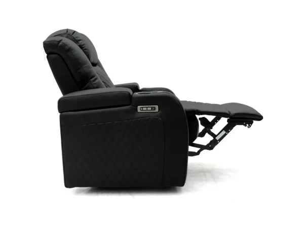 Tech 8 Smart 321 Electric Recliner Sofa Set Black Aire Leather USSS2