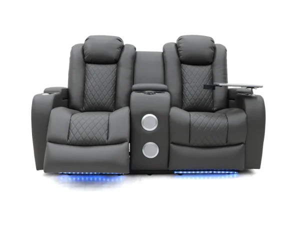 Tech 8 Smart 321 Electric Recliner Sofa Set Grey Aire Leather USSS5