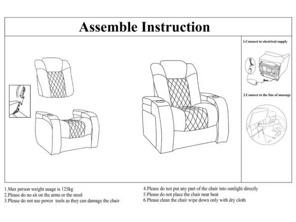 Tech 8 Smart 321 Electric Recliner Sofa Set Grey Aire Leather USSSM