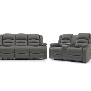 VinsonGreyElectricRecliner3 2 1Sofa 1