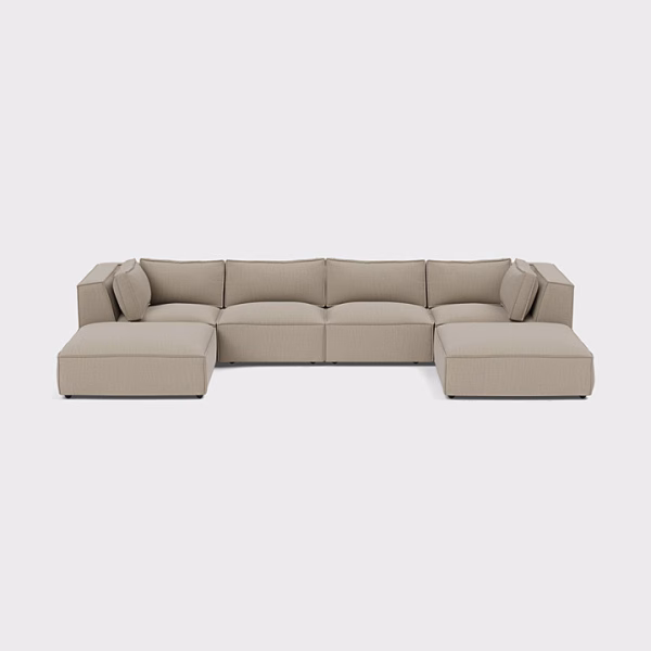 Xl U Shape Sofa Footstool End Soft Truffle USSS
